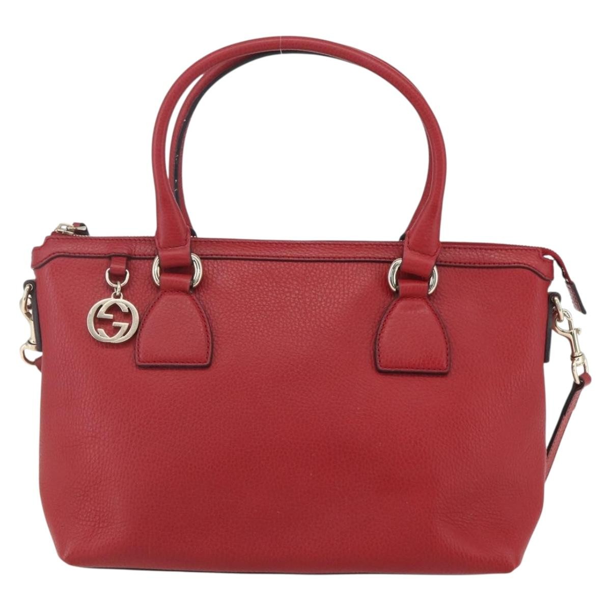 Gucci Vintage Soho Convertible Satchel Leather Red Leather Handbag (Authentic  )