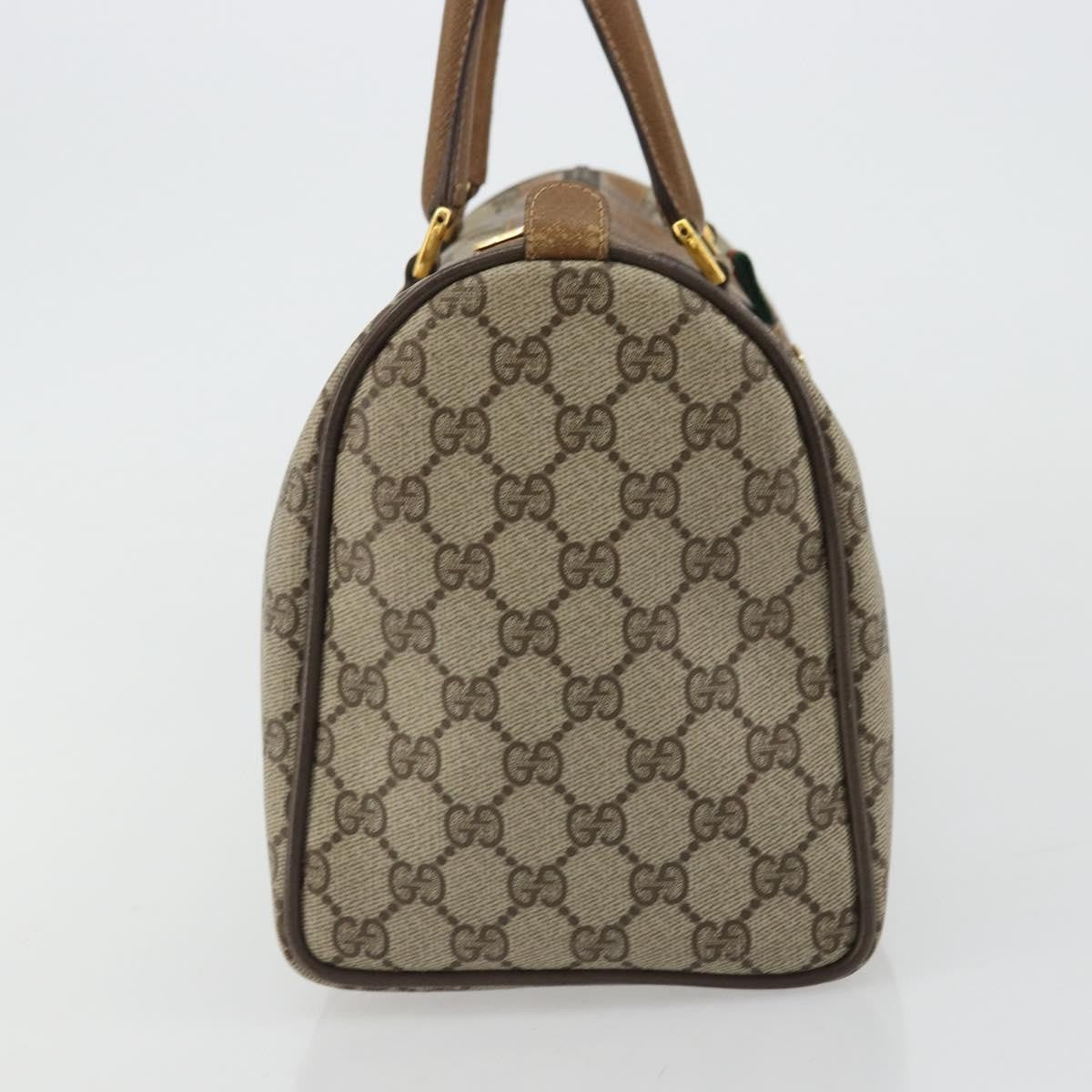 Gucci Vintage Web Sherry Line Handbag Micro Gg Canvas Beige Canvas Handbag (Authentic  )