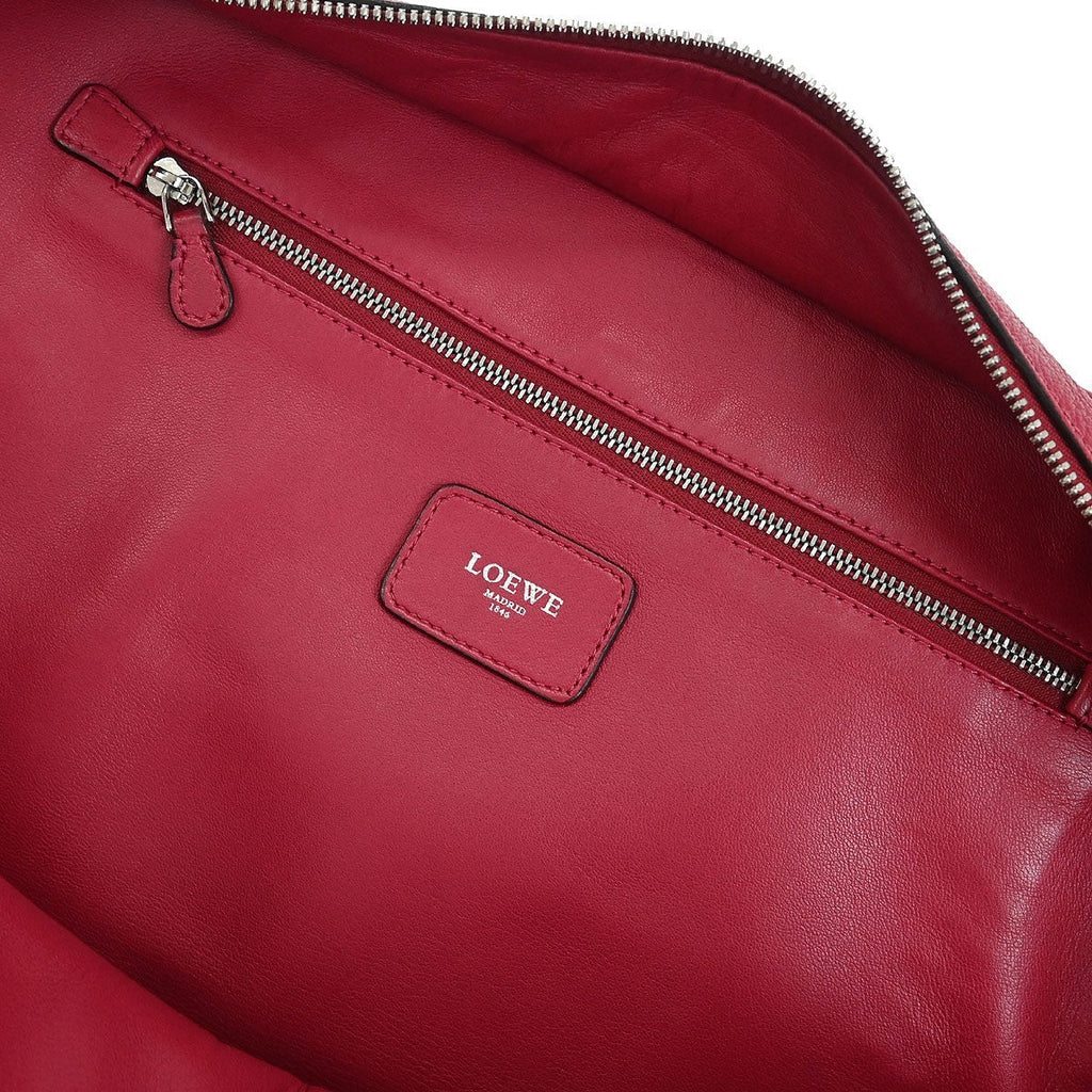 Loewe Amazona Bag Leather Red Leather Handbag (Authentic  )