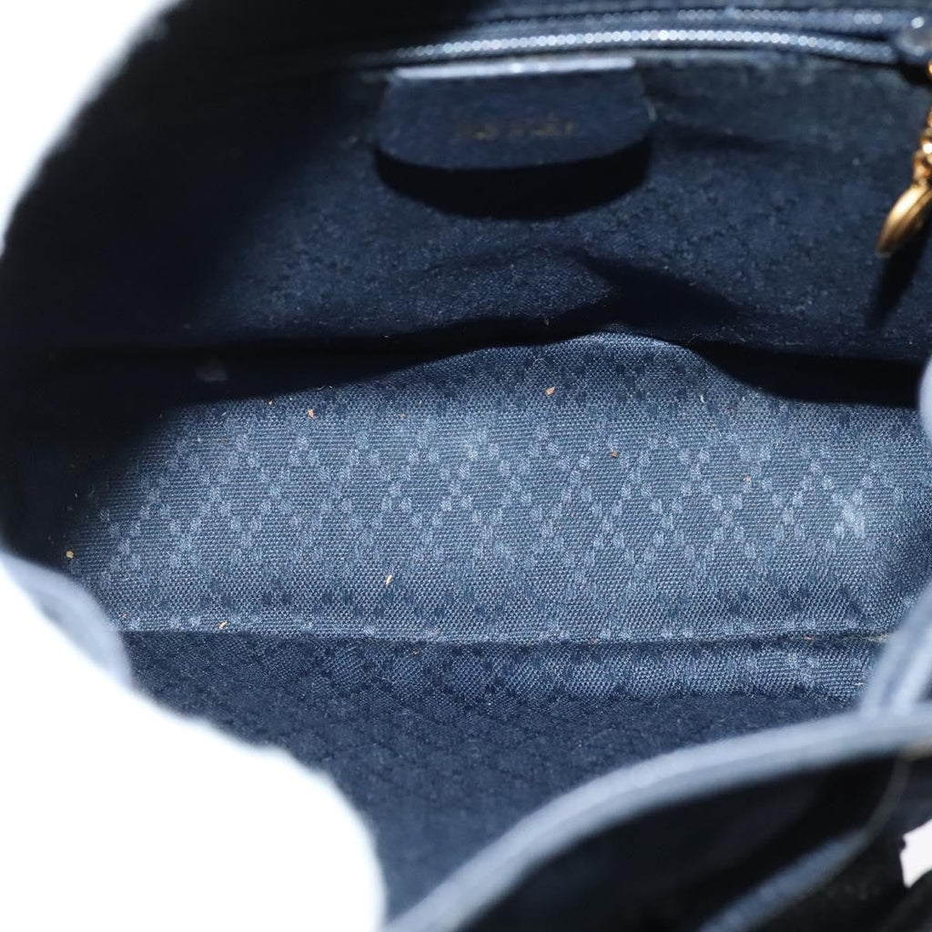 Gucci Gucci Bamboo Backpack Daim Navy Suede Backpack Bag (Authentic  )
