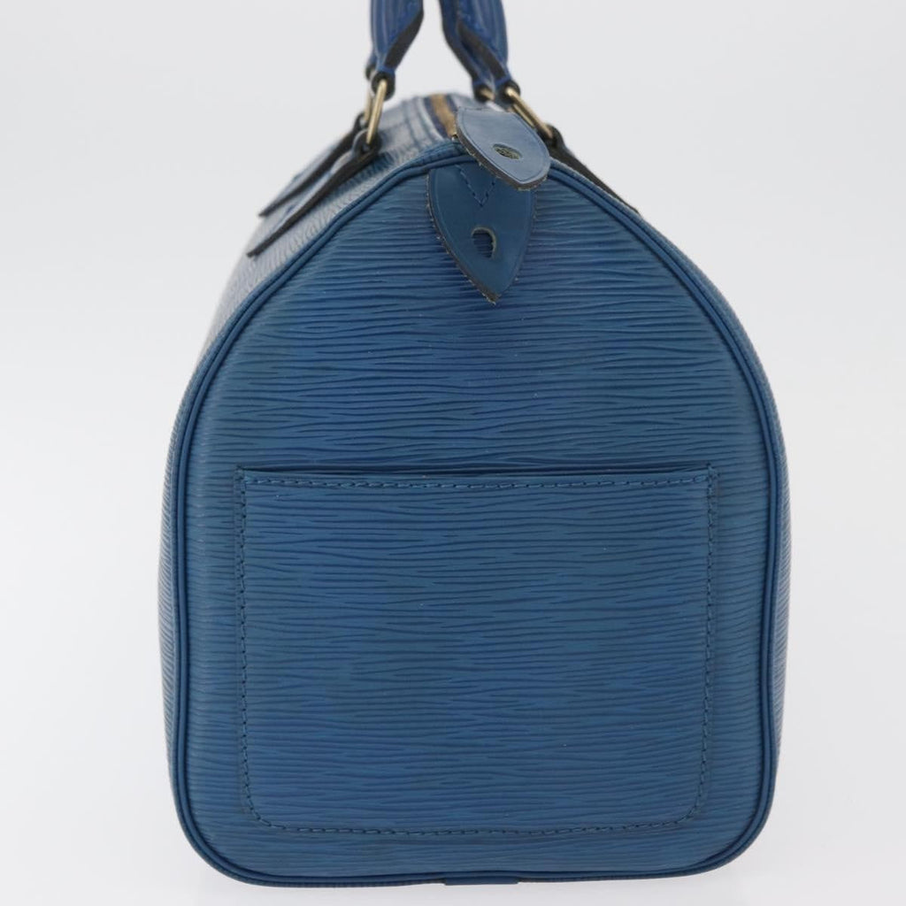 Louis Vuitton Speedy Handbag Epi Leather Blue Leather Handbag ( )