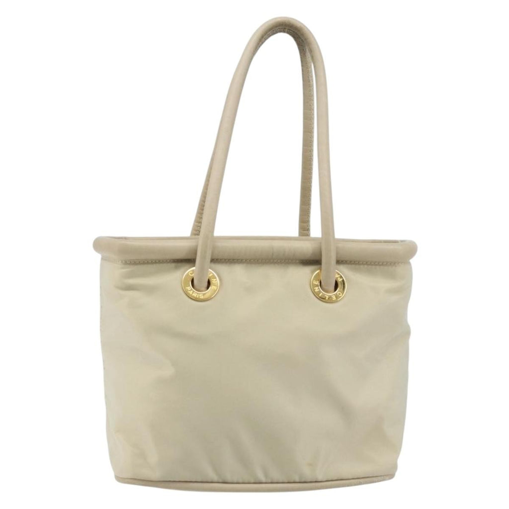 Celine Handbag Nylon Beige Nylon Handbag (Authentic  )