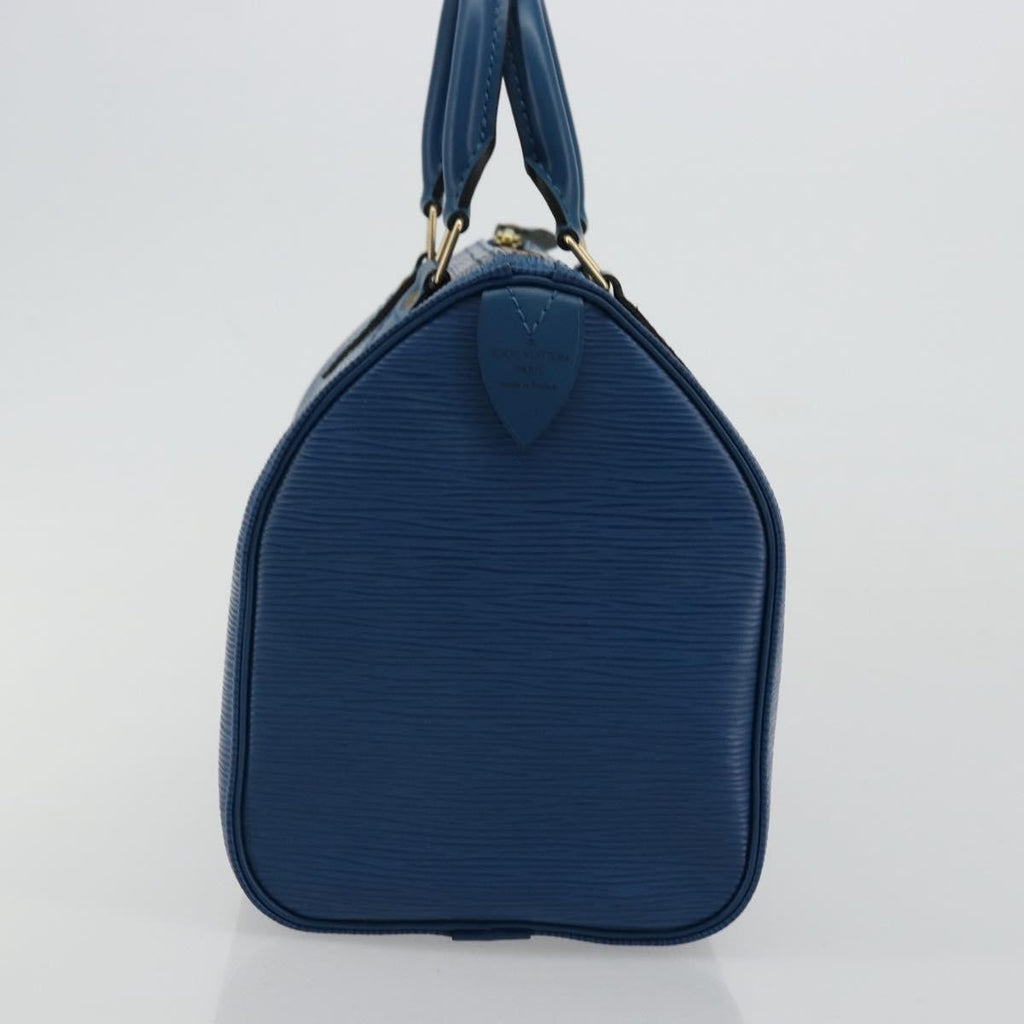 Louis Vuitton Speedy Handbag Epi Leather Blue Leather Handbag ( )
