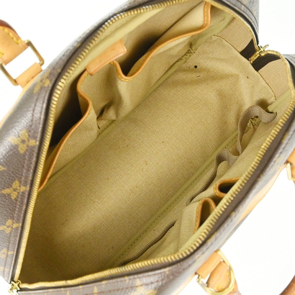 Louis Vuitton Deauville Handbag Monogram Canvas Brown Canvas Handbag ( )
