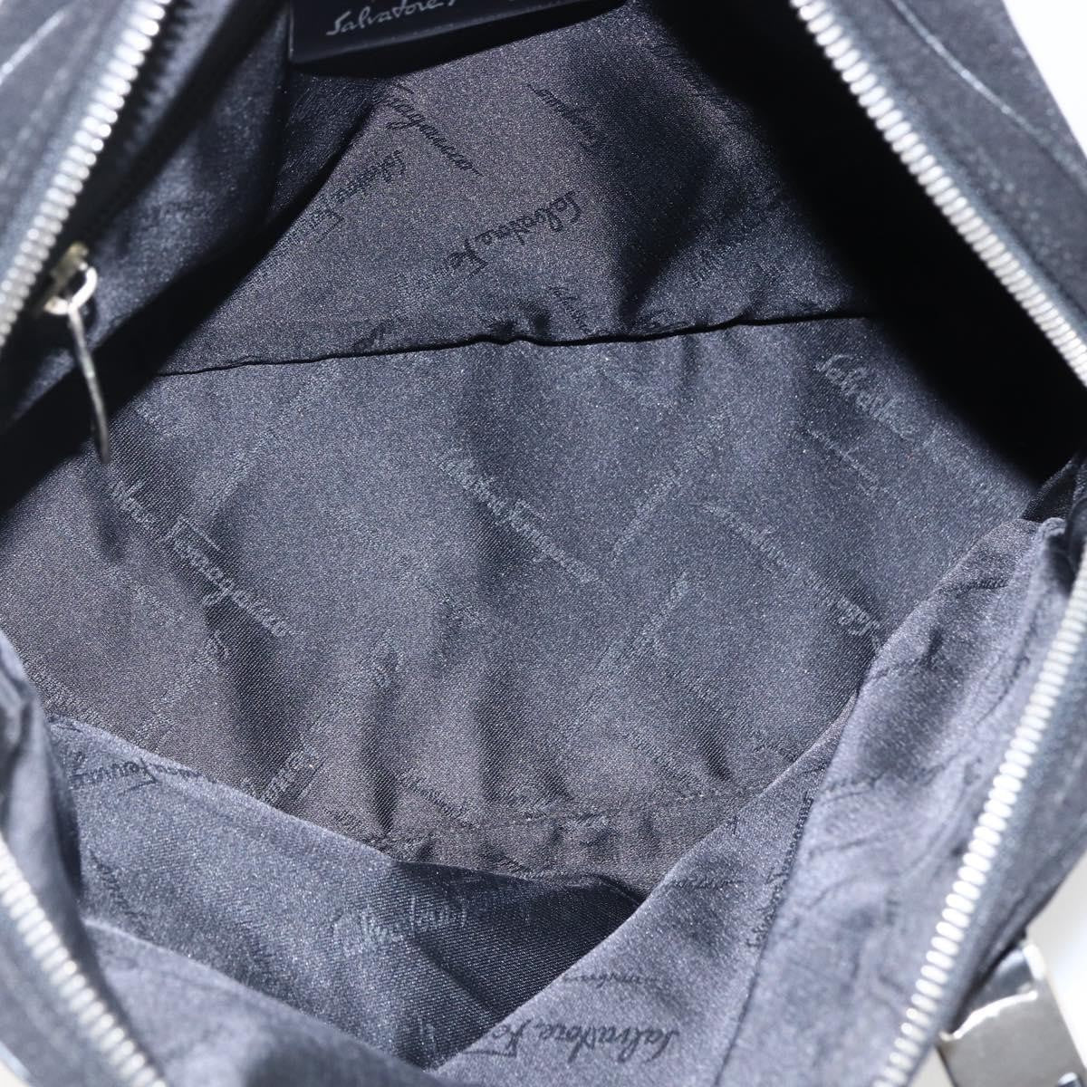 Salvatore Ferragamo Vintage Handbag Nylon Black Nylon Handbag (Authentic  )