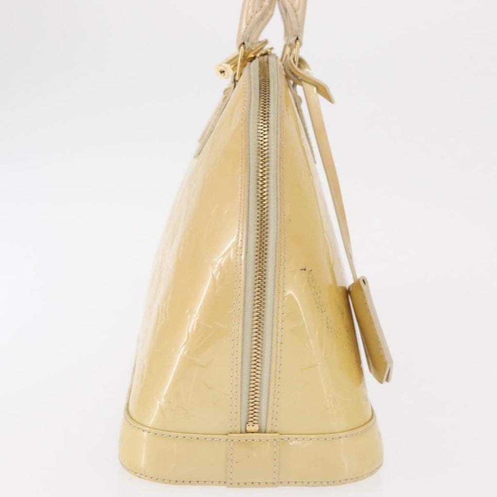 Louis Vuitton Alma Handbag Monogram Vernis Beige Patent_Leather Handbag (Authentic  )