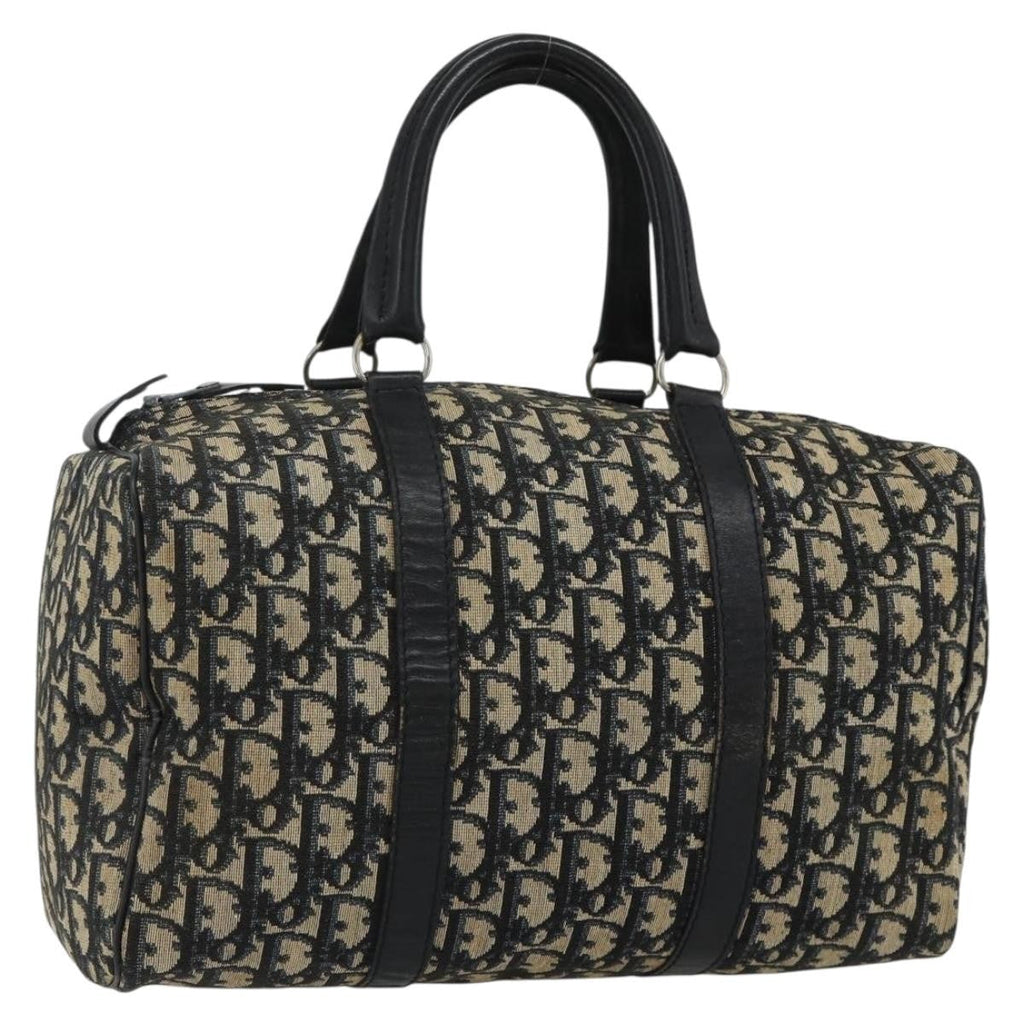 Christian Dior Vintage Trotter Boston Bag Diorissimo Canvas Navy Canvas Handbag ( )