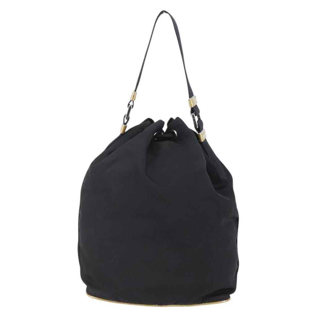 Prada Duet Drawstring Bucket Bag Tessuto Black Nylon Bag (Authentic  )