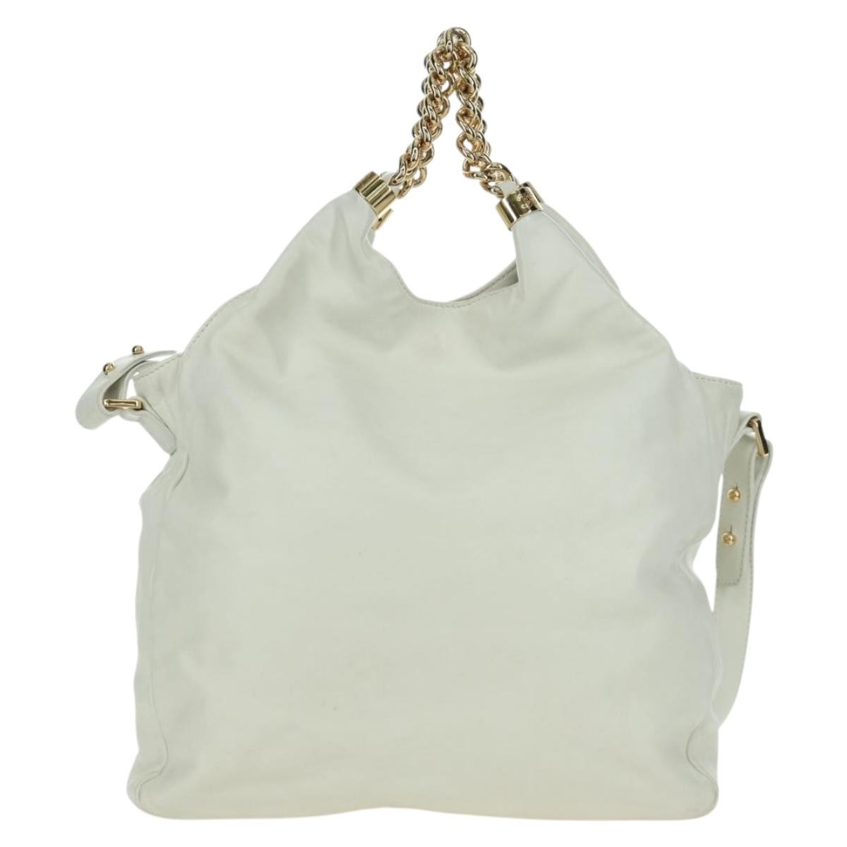 Chanel Rodeo Drive Hobo Leather White Leather Handbag (Authentic  )