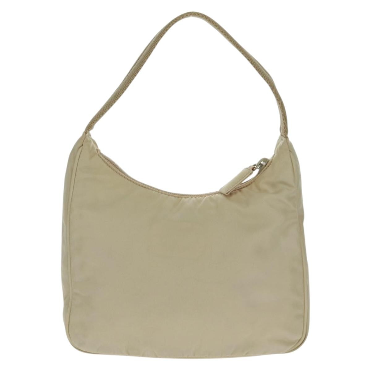 Prada Hobo Tessuto Beige Nylon Handbag (Authentic  )