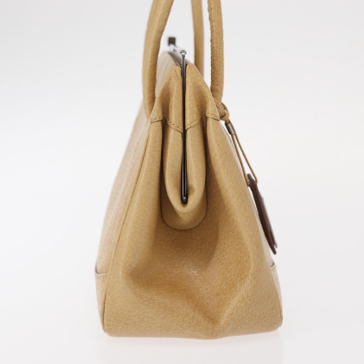 Gucci Vintage Handbag Leather Beige Leather Handbag (Authentic  )