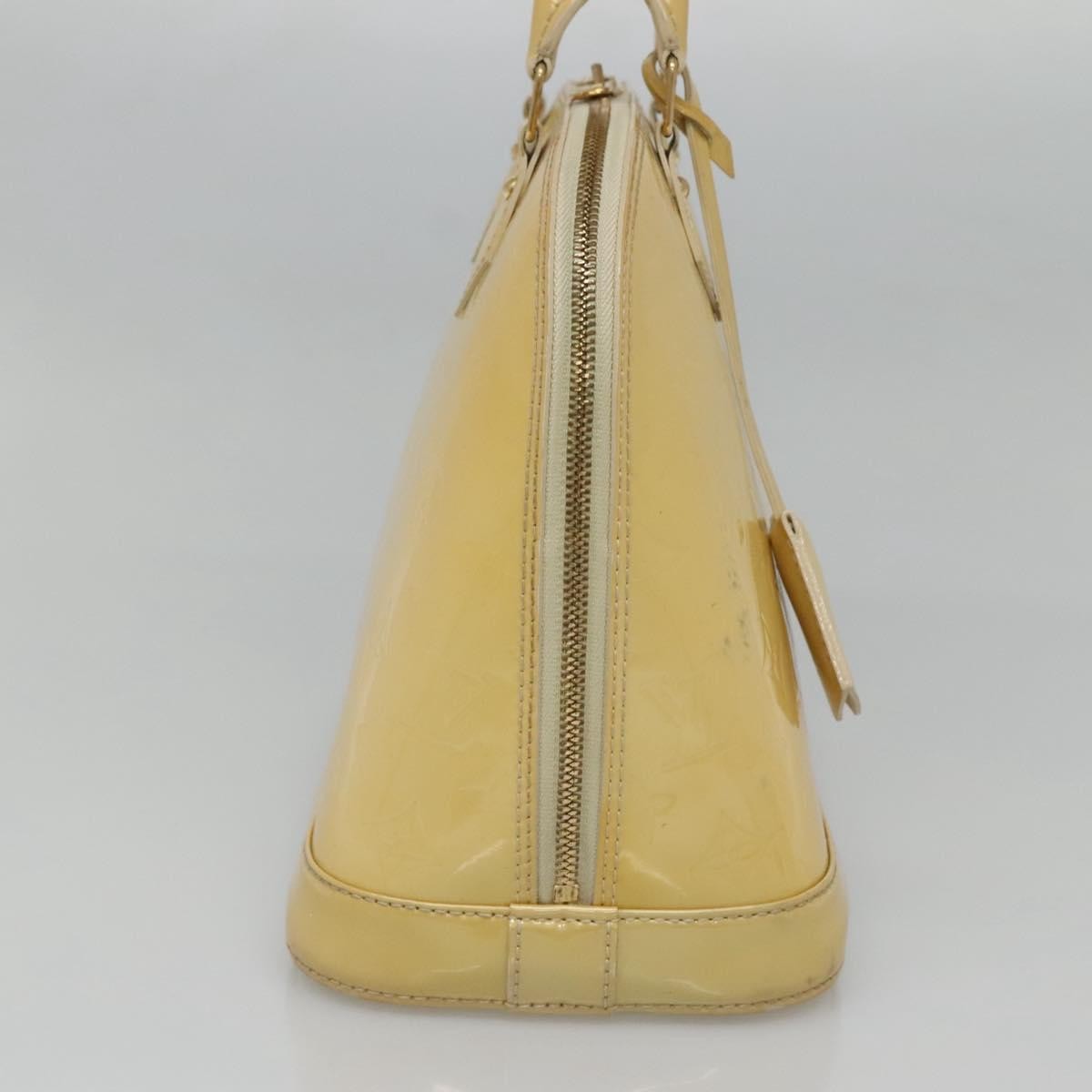 Louis Vuitton Alma Handbag Patent Leather Yellow Patent_Leather Handbag (Authentic  )