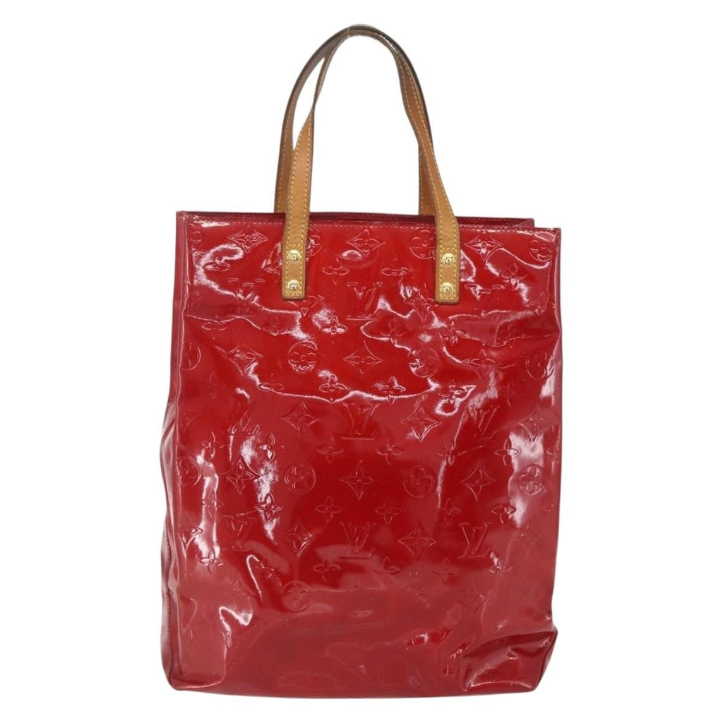 Louis Vuitton Reade Handbag Monogram Vernis Red Patent_Leather Handbag (Authentic  )