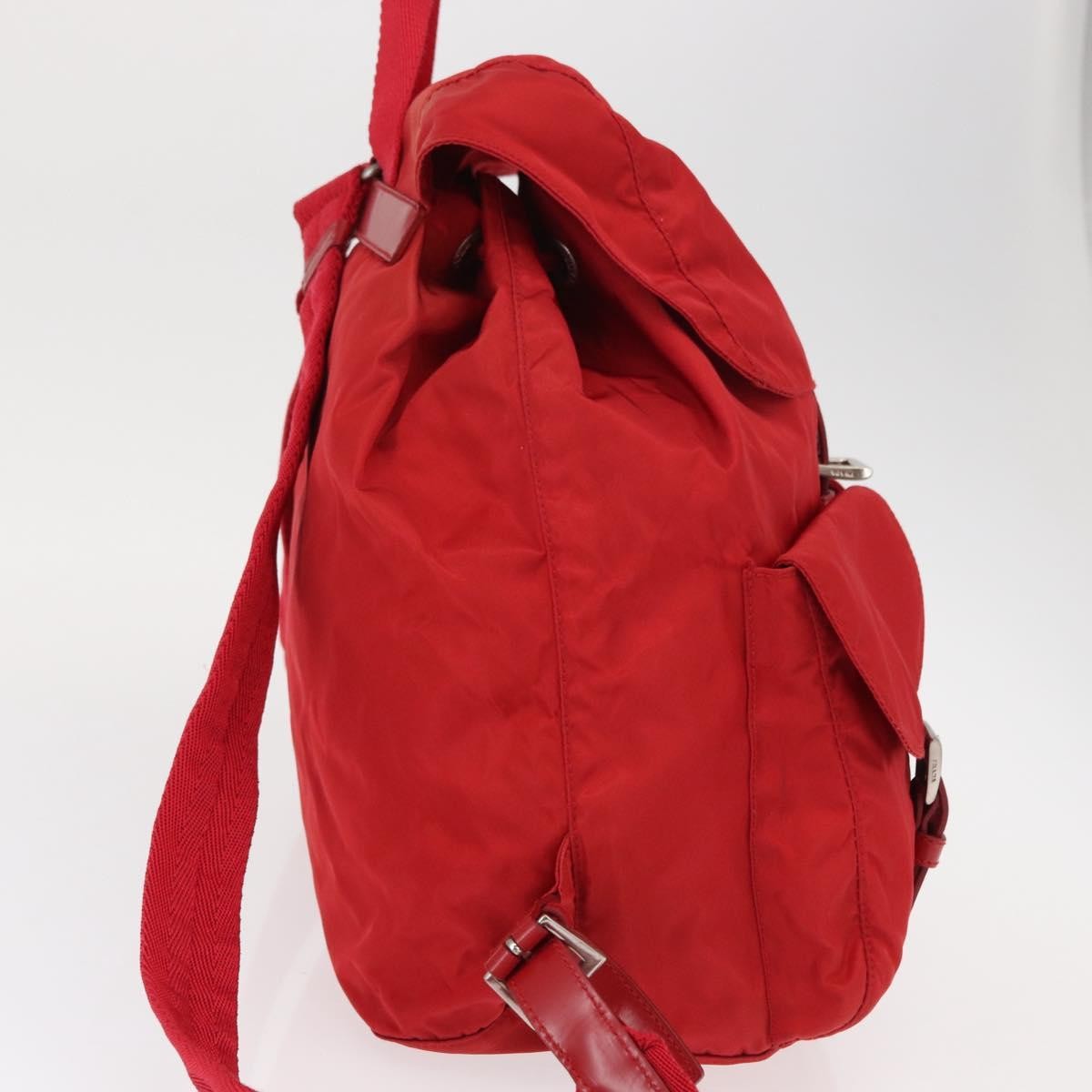 Prada Double Front Pocket Backpack Tessuto Red Nylon Backpack Bag (Authentic  )