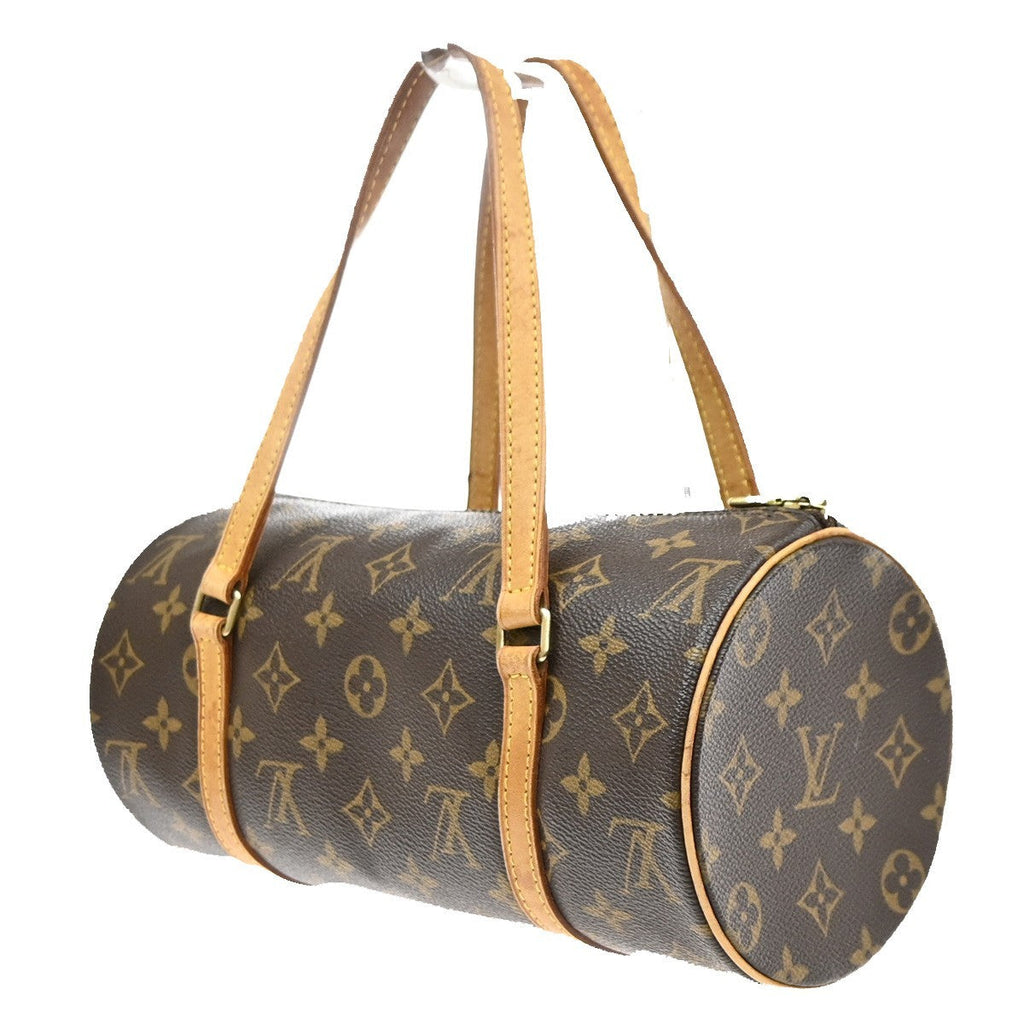 Louis Vuitton Papillon Handbag Monogram Canvas Brown Leather Handbag ( )