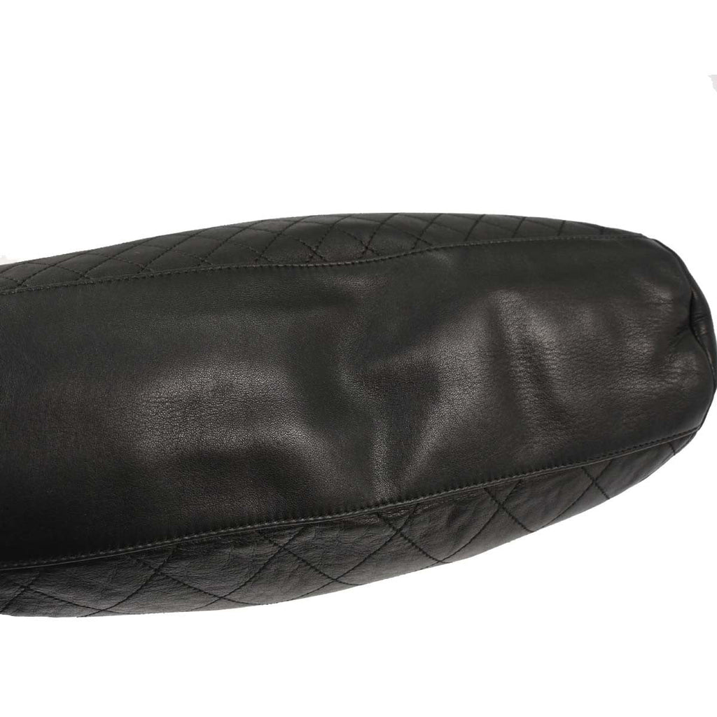 Chanel Flap Shoulder Bag Leather Black Leather Handbag ( )