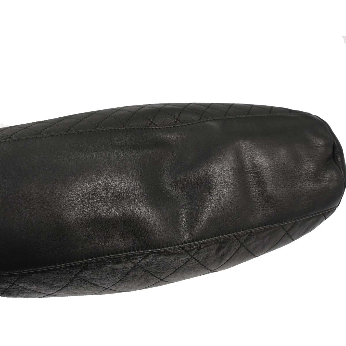 Chanel Flap Shoulder Bag Leather Black Leather Handbag ( )