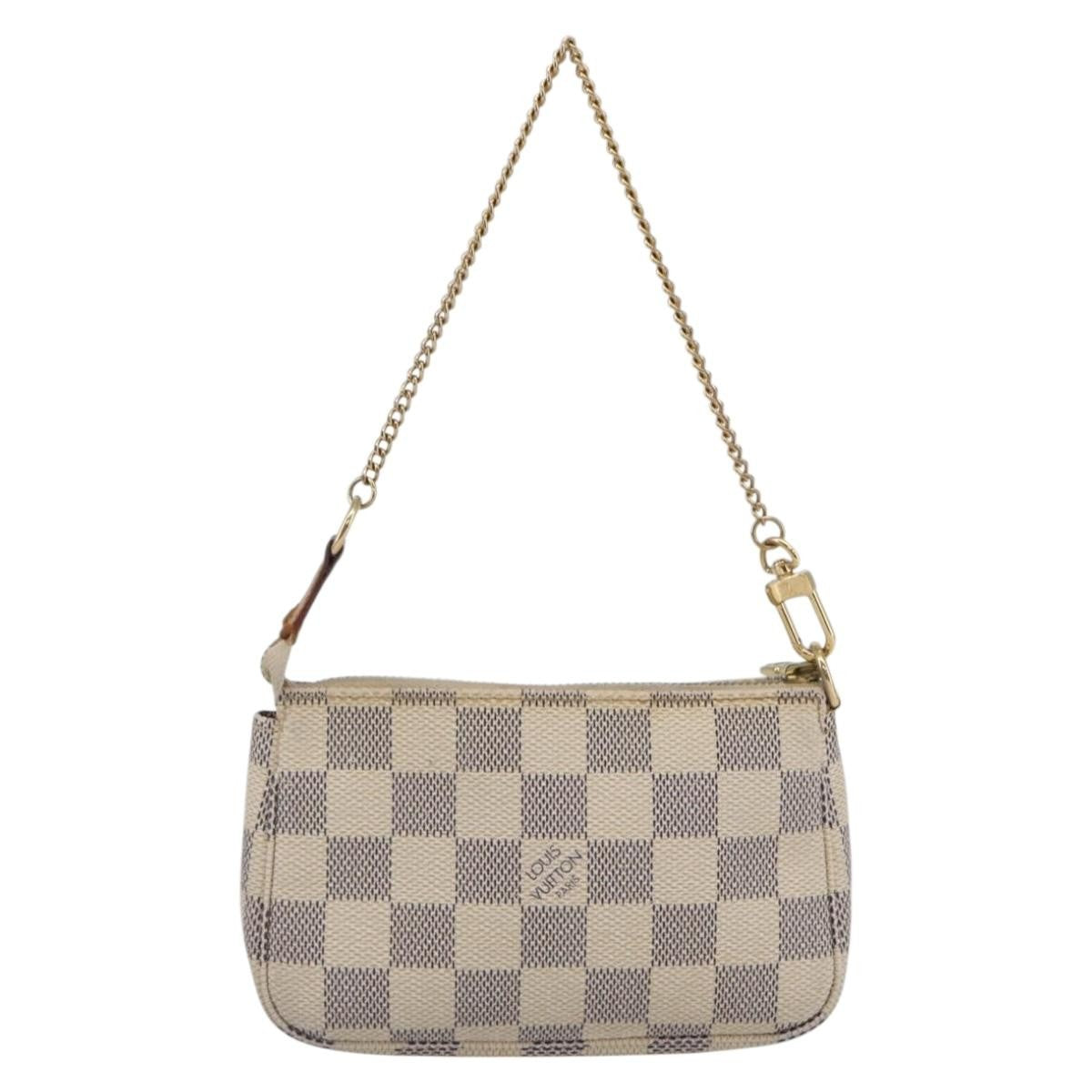 Louis Vuitton Pochette Accessoires Damier White Canvas Bag (Authentic  )