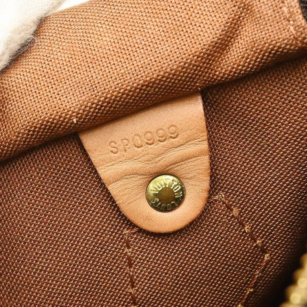 Louis Vuitton Speedy Handbag Monogram Canvas Brown Canvas Handbag ( )