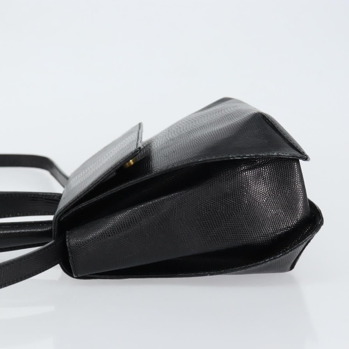 Salvatore Ferragamo Vintage Handbag Leather Black Leather Handbag (Authentic  )