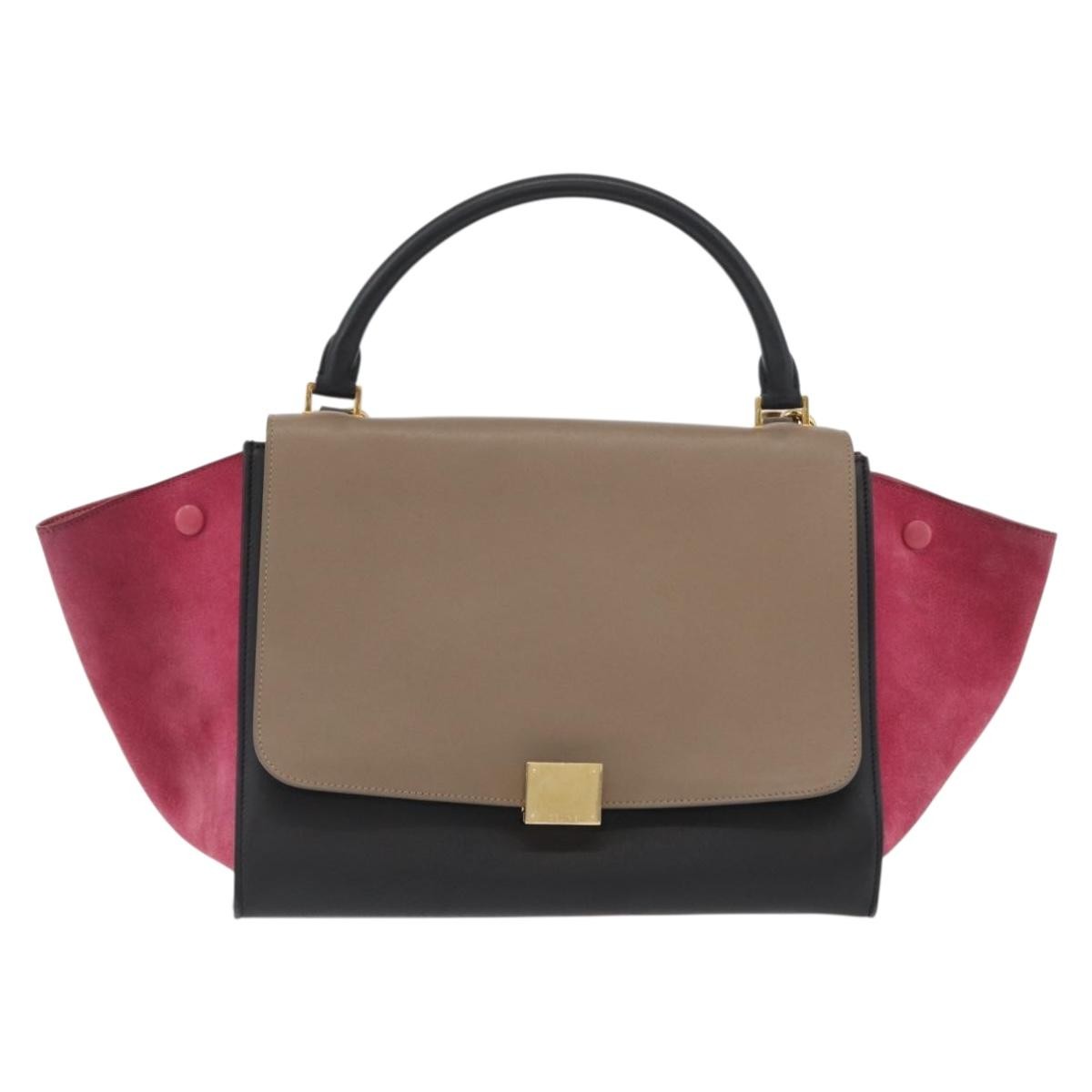 Celine Trapeze Bag Leather With Suede Multicolour Leather Handbag ( )