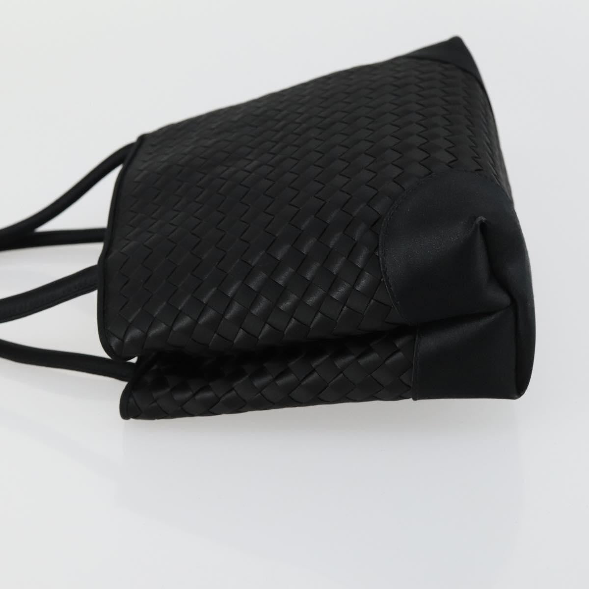 Bottega Veneta Intrecciato Handbag Satin Black Satin Handbag (Authentic  )