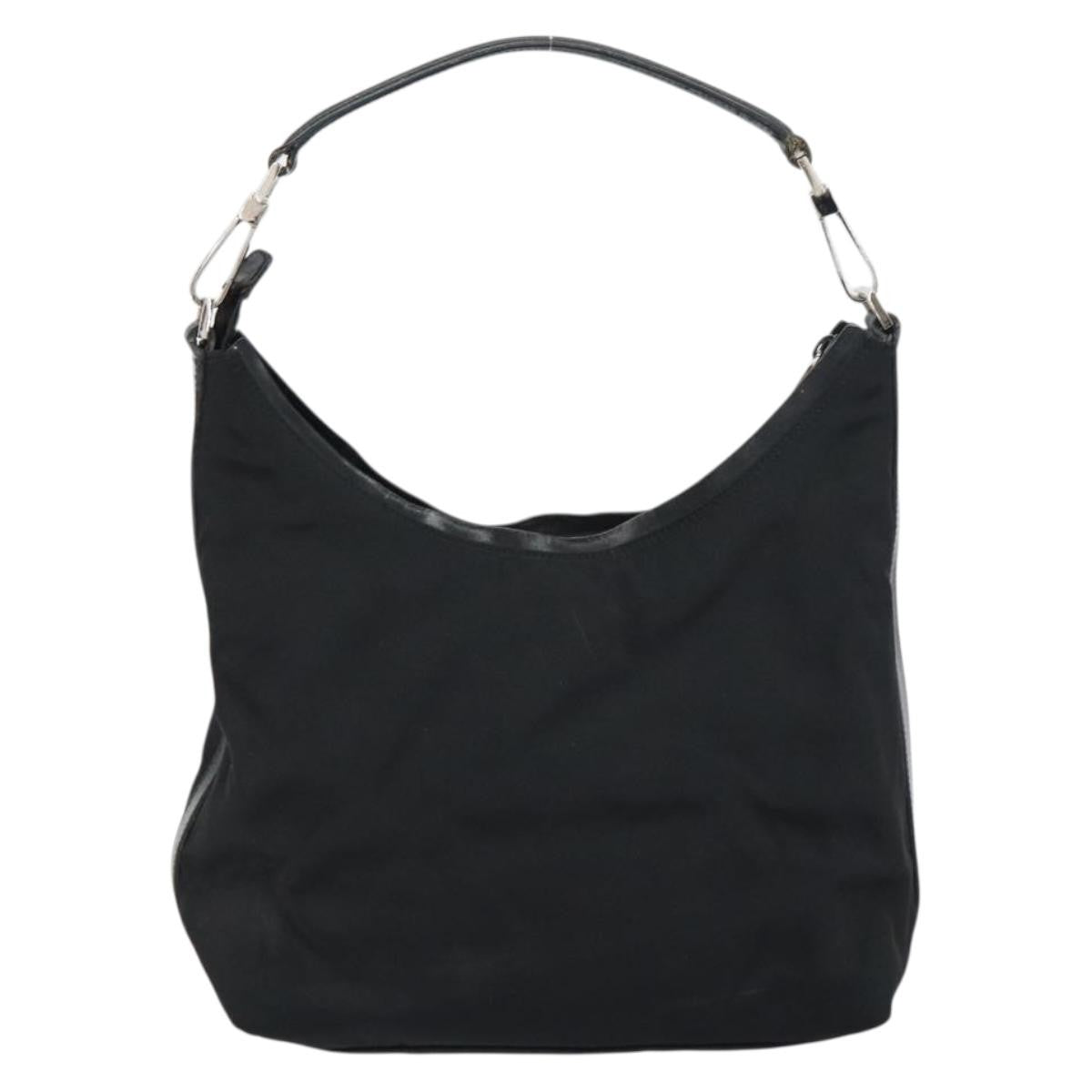 Gucci Zip Hobo Nylon Black Nylon Handbag (Authentic  )