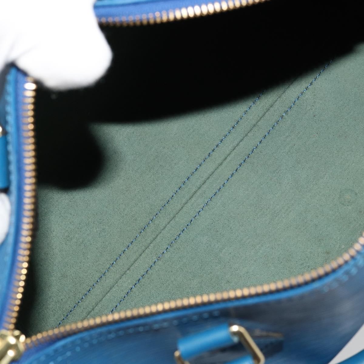 Louis Vuitton Speedy Handbag Epi Leather Blue Leather Handbag ( )