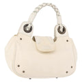 Chloe Vintage Handbag Leather White Canvas Handbag (Authentic  )