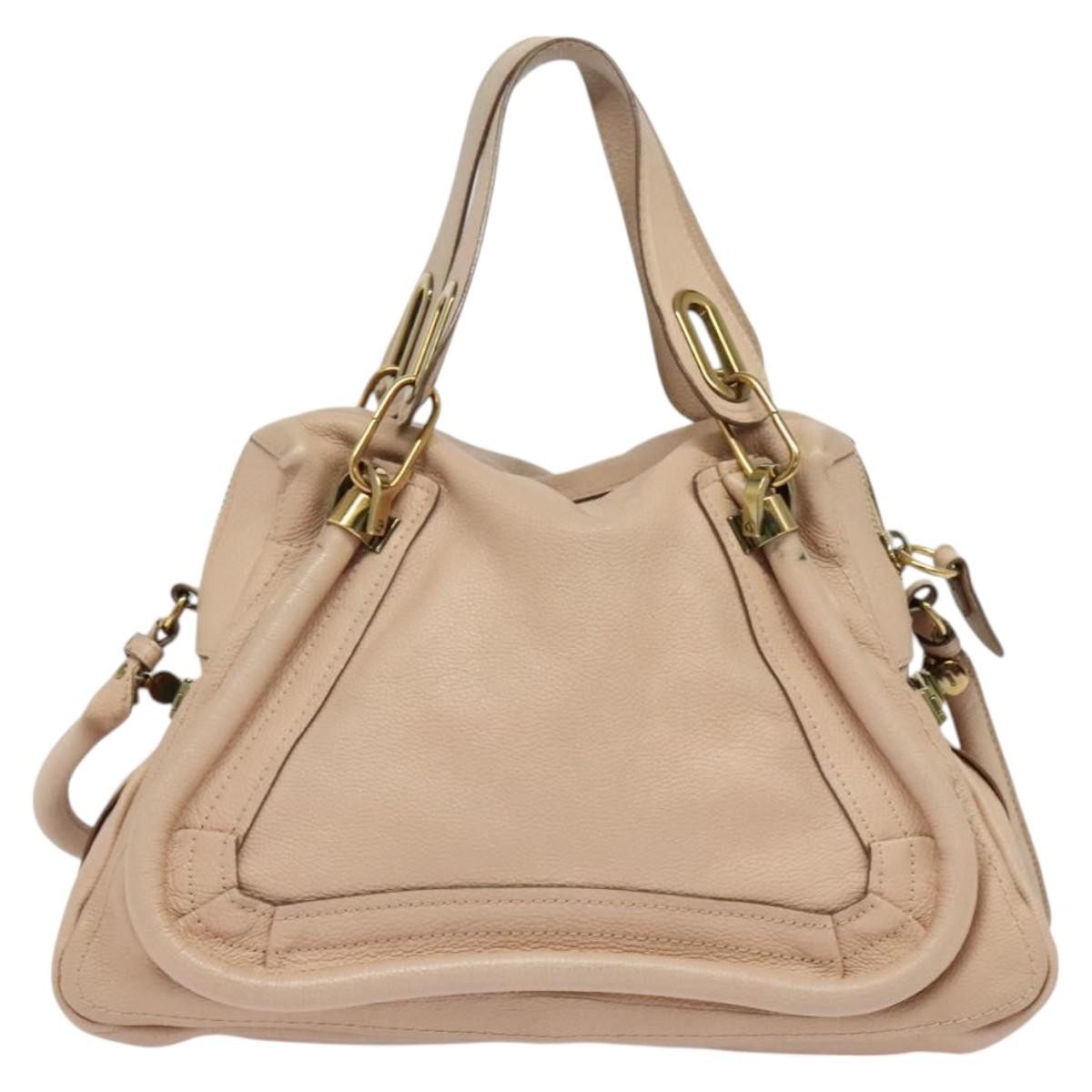 Chloe Paraty Handbag Quilted Leather Beige Leather Handbag ( )