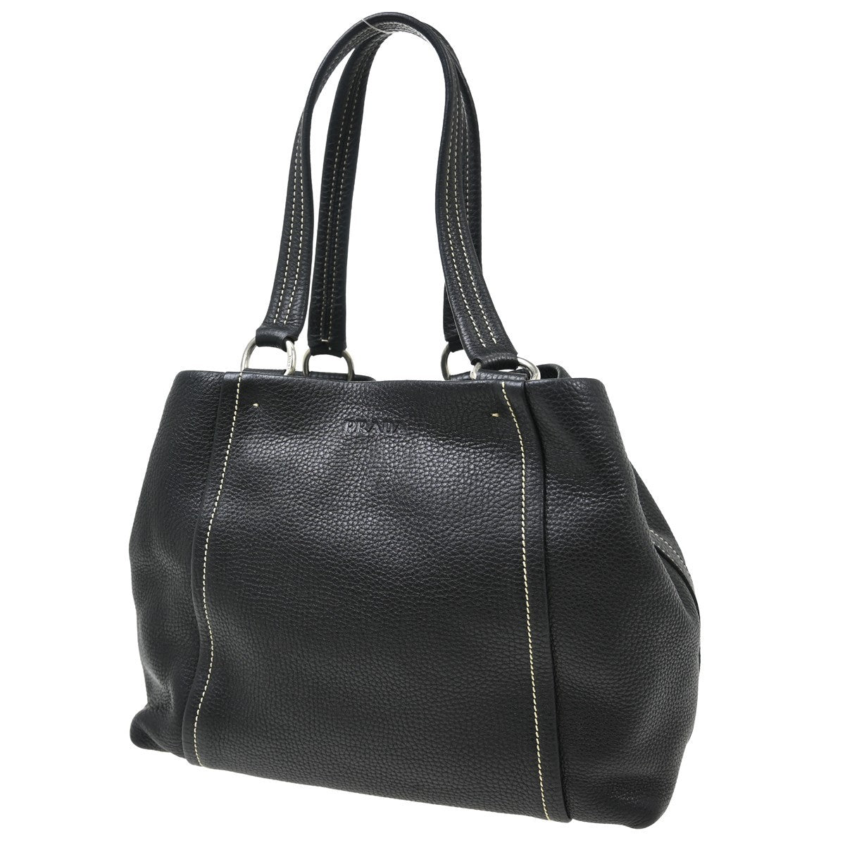 Prada Vintage Handbag Leather Black Leather Handbag ( )