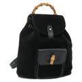 Gucci Gucci Bamboo Backpack Daim Black Suede Backpack Bag ( )