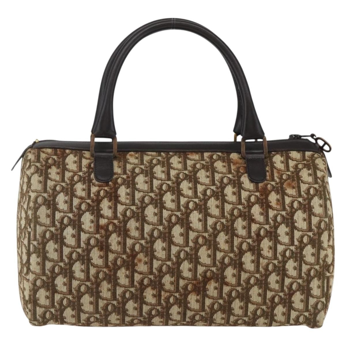 Christian Dior Trotter Shoulder Bag Canvas Beige Canvas Handbag ( )