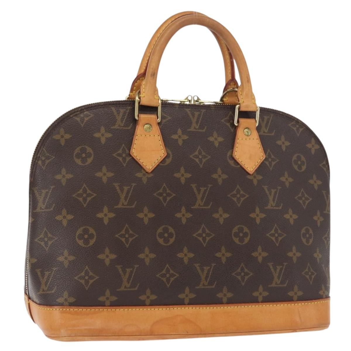 Louis Vuitton Alma Handbag Monogram Canvas Brown Canvas Handbag (Authentic  )