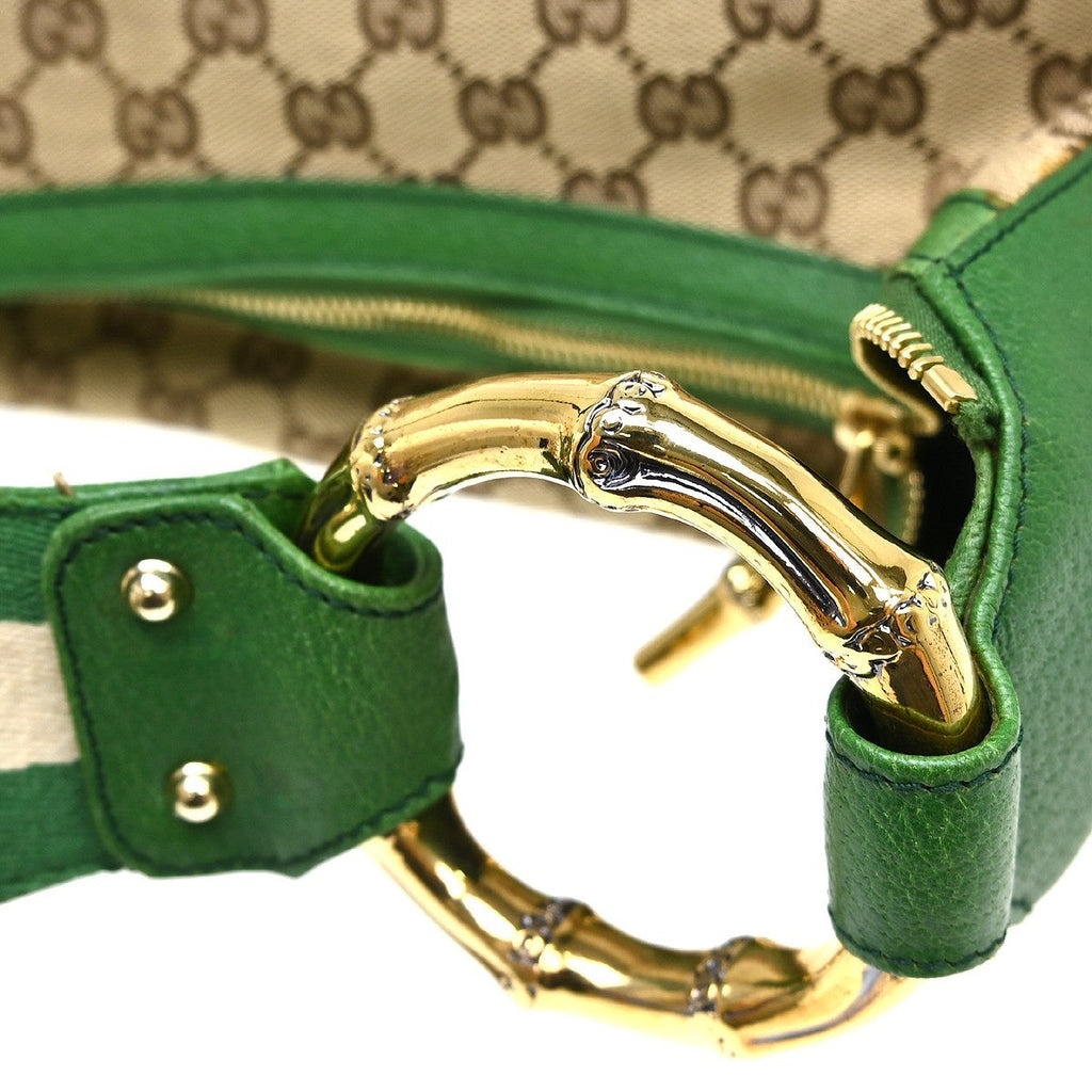 Gucci Bamboo Ring Hobo Guccissima Leather Multicolour Canvas Handbag ( )