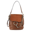 Chloe Faye Backpack Leather And Suede Brown Suede Backpack Bag (Authentic  )