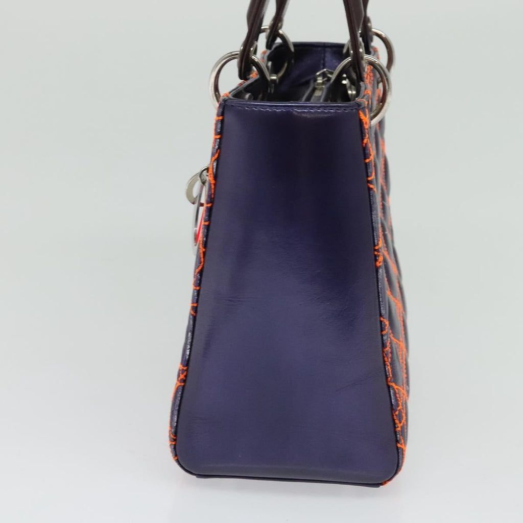 Christian Dior Lady Dior Bag Anselm Reyle Cannage Quilt Leather Purple Leather Handbag ( )