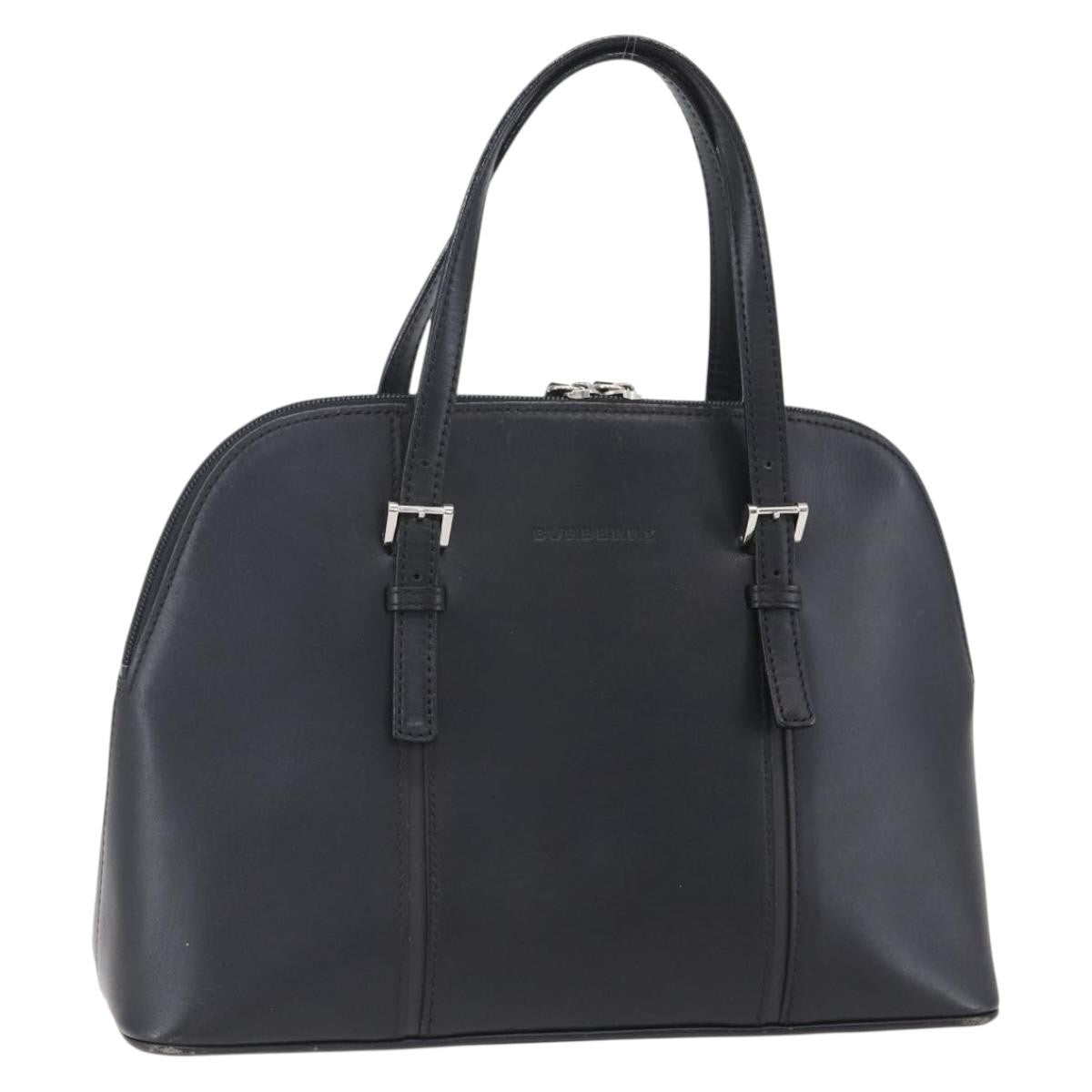 Burberry Vintage Handbag Leather Black Leather Handbag (Authentic  )