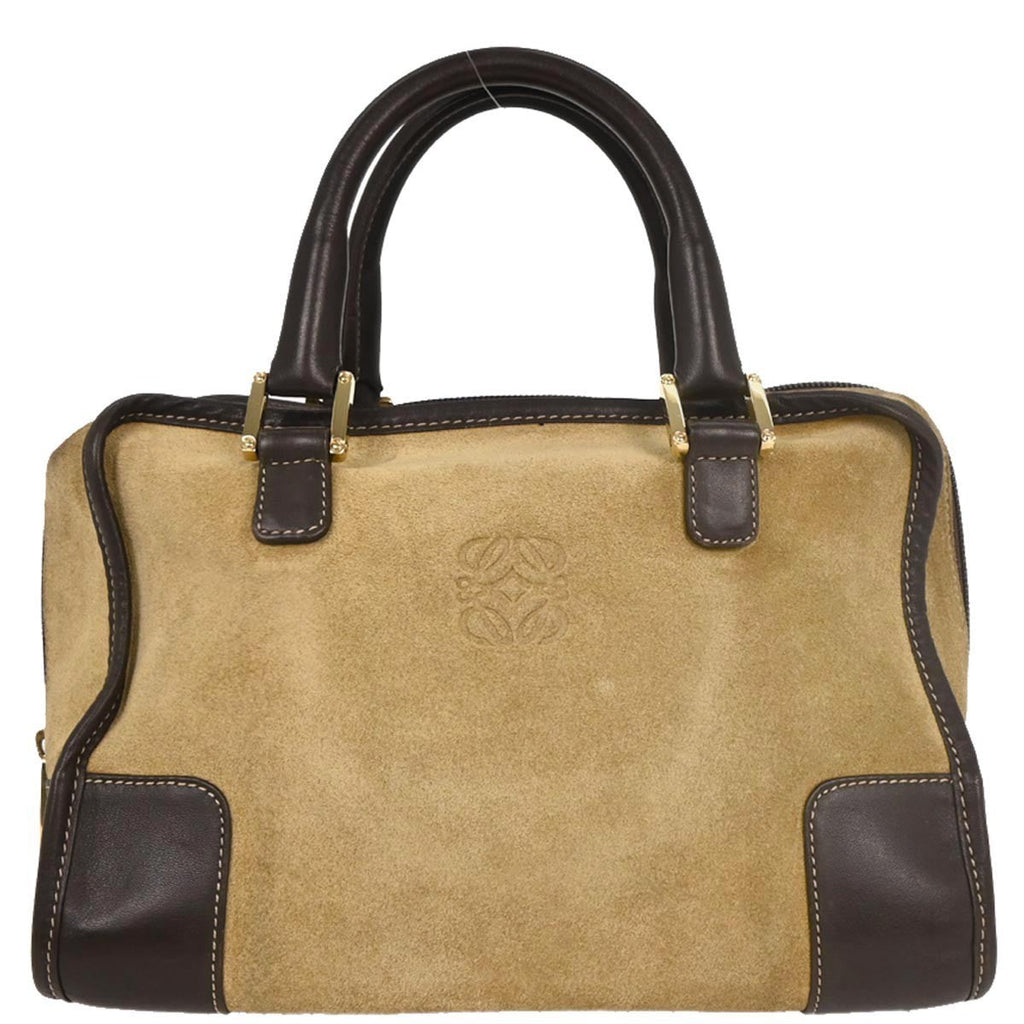 Loewe Amazona Bag Suede Beige Suede Handbag (Authentic  )