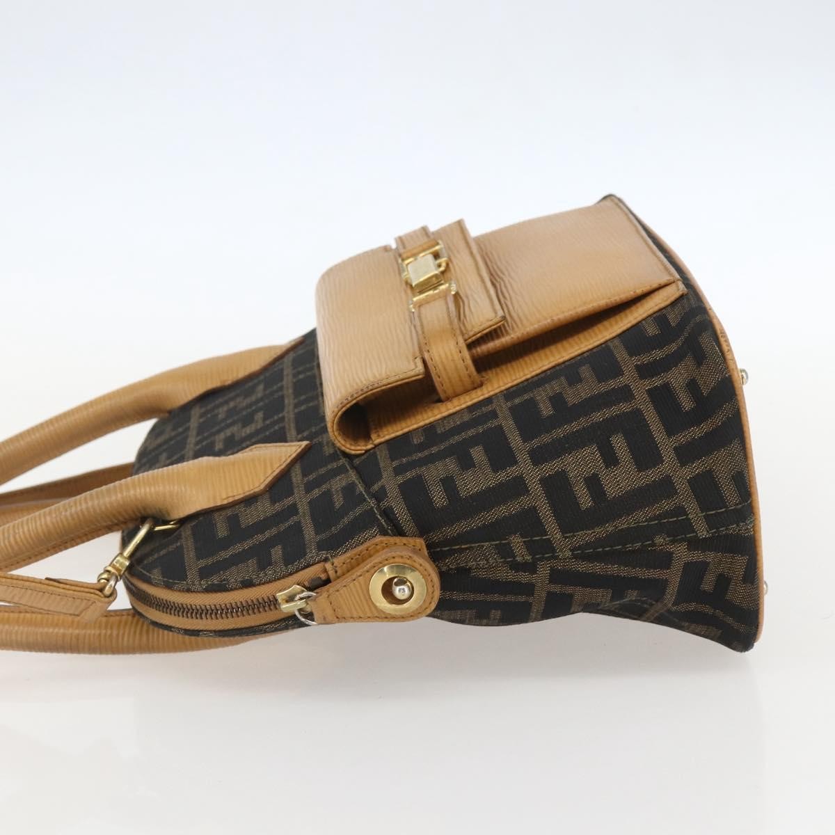 Fendi Vintage Zucca Handbag Zucca Brown Canvas Handbag (Authentic  )