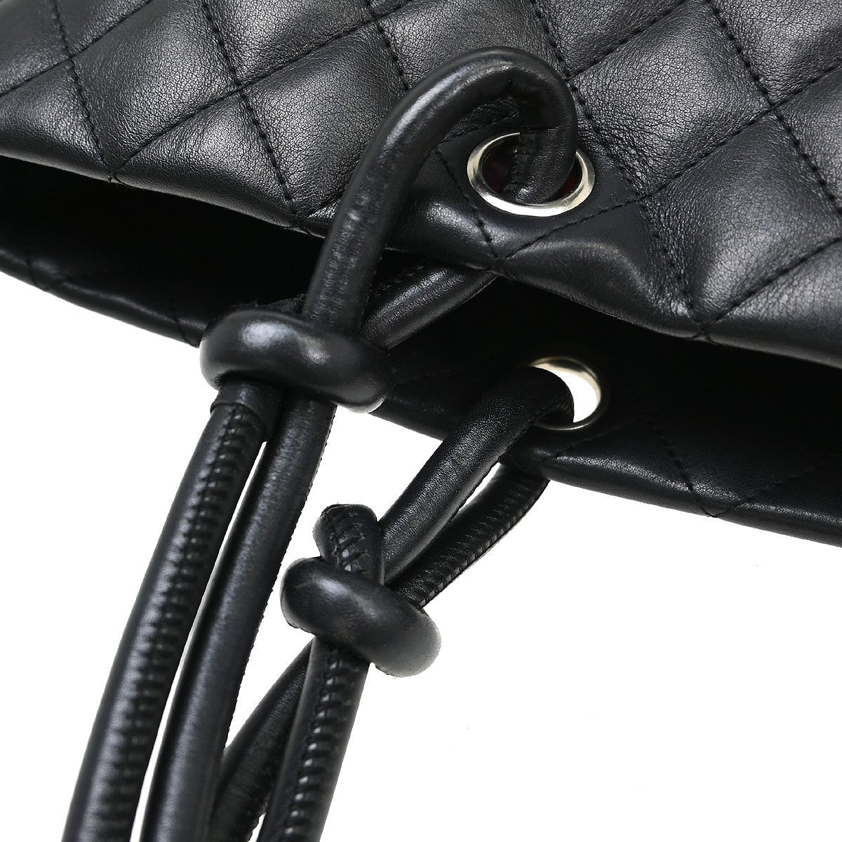 Chanel Cambon Tote Quilted Leather Black Calfskin Handbag ( )