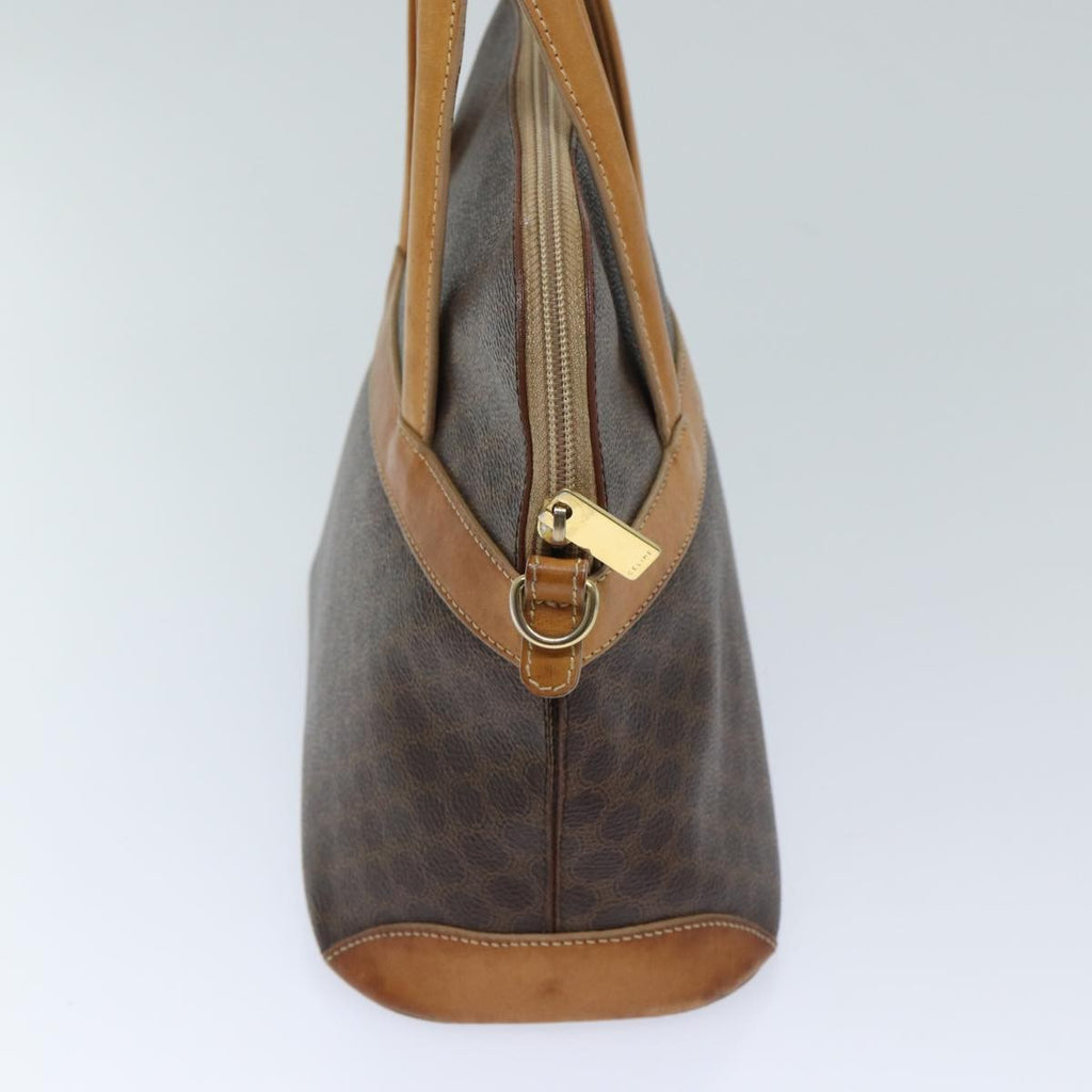 Celine Vintage Macadam Handbag Canvas And Leather Brown Canvas Handbag (Authentic  )