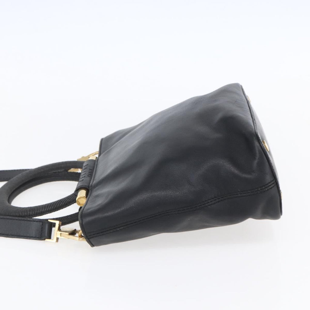 Celine Handbag Leather Black Leather Handbag (Authentic  )