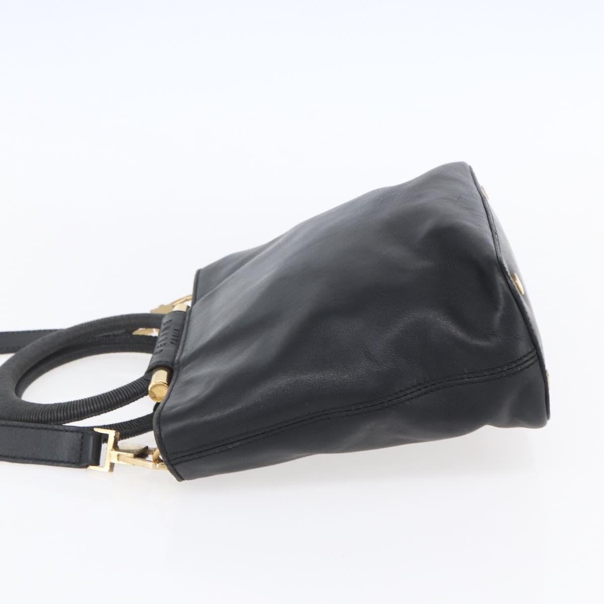 Celine Handbag Leather Black Leather Handbag (Authentic  )
