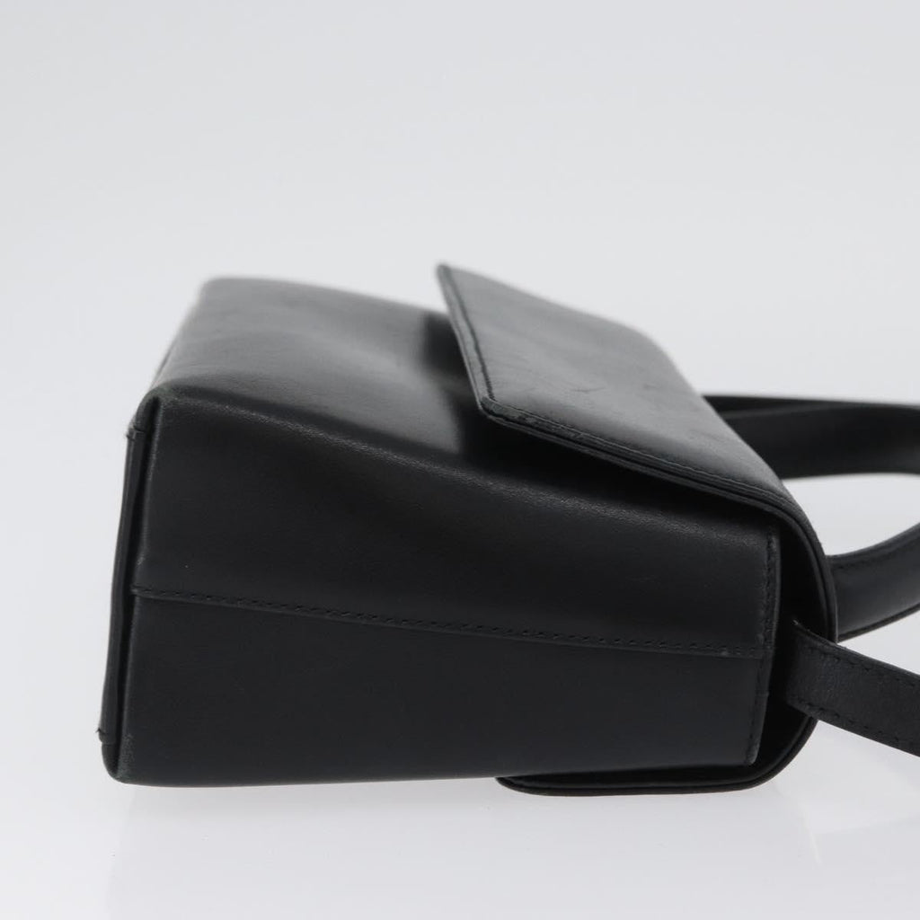 Salvatore Ferragamo Vintage Handbag Leather Black Leather Handbag (Authentic  )
