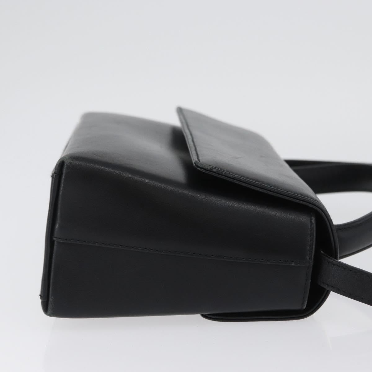 Salvatore Ferragamo Vintage Handbag Leather Black Leather Handbag (Authentic  )