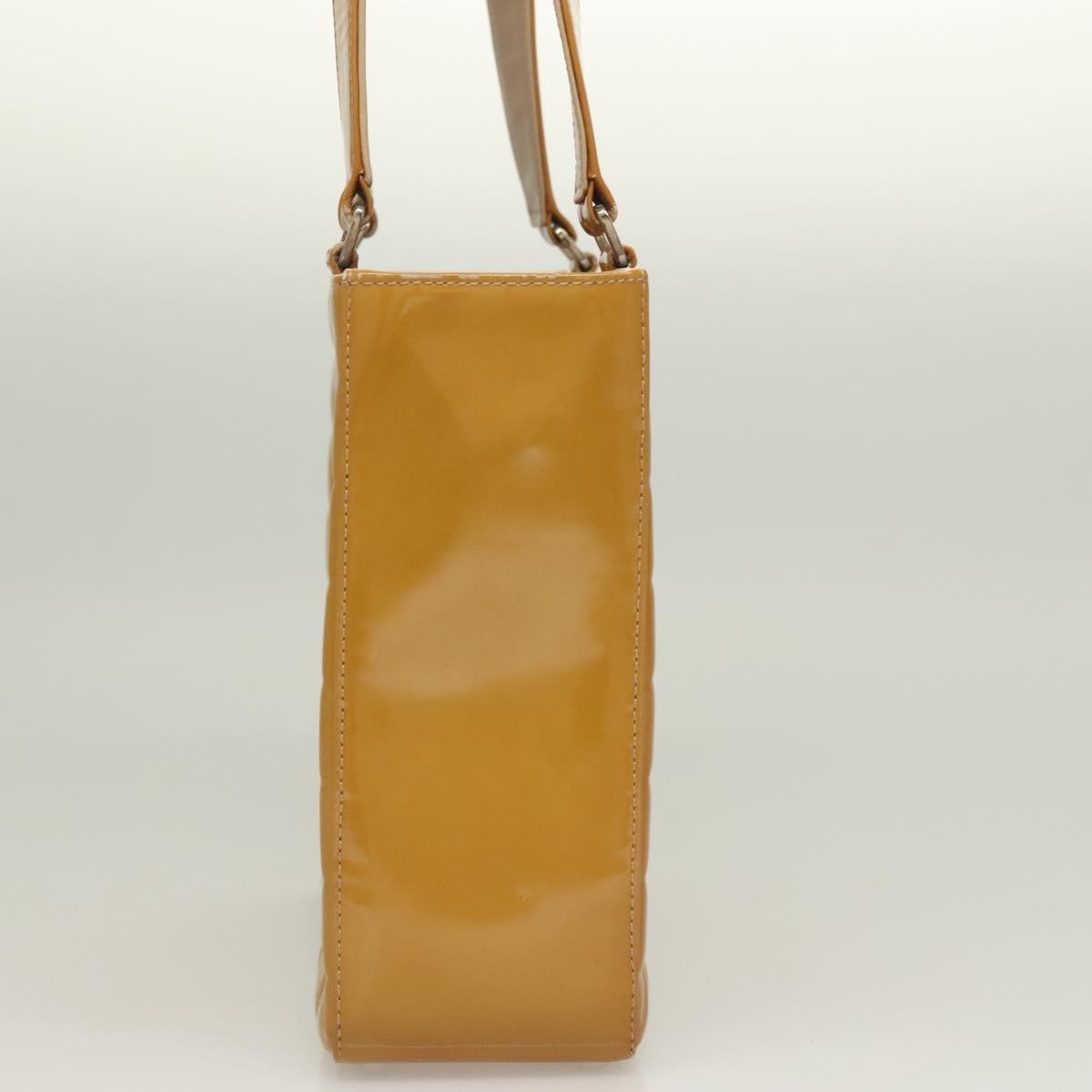 Chanel Chocolate Bar Cc Tote Quilted Patent Yellow Patent_Leather Handbag ( )