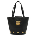 Salvatore Ferragamo Vintage Handbag Leather Black Leather Handbag (Authentic  )