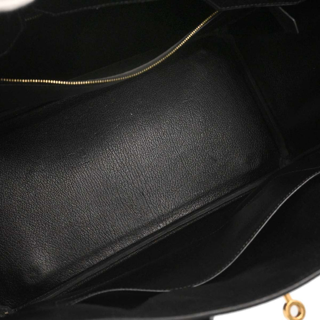 Hermes Birkin Handbag Black Ardennes With Gold Hardware Black Leather Handbag ( )