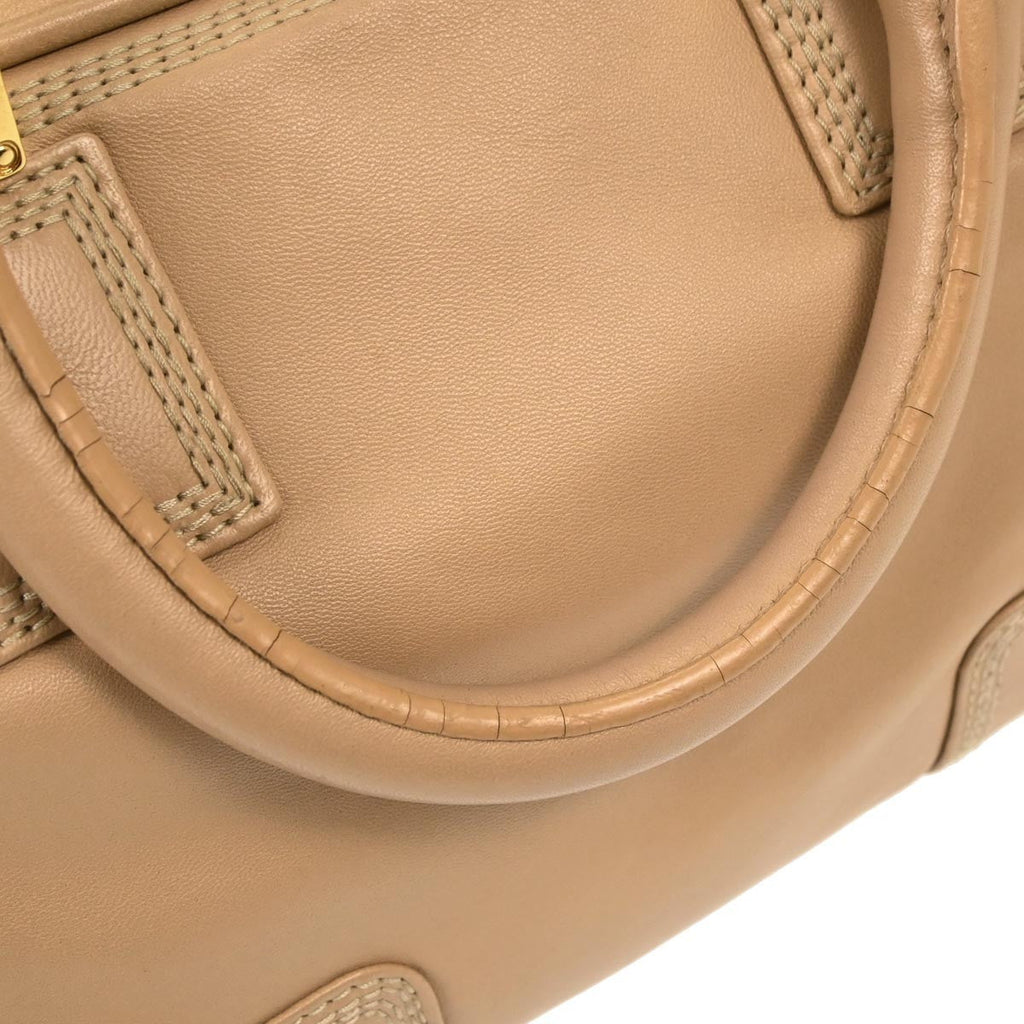 Loewe Amazona Bag Leather Beige Leather Handbag (Authentic  )